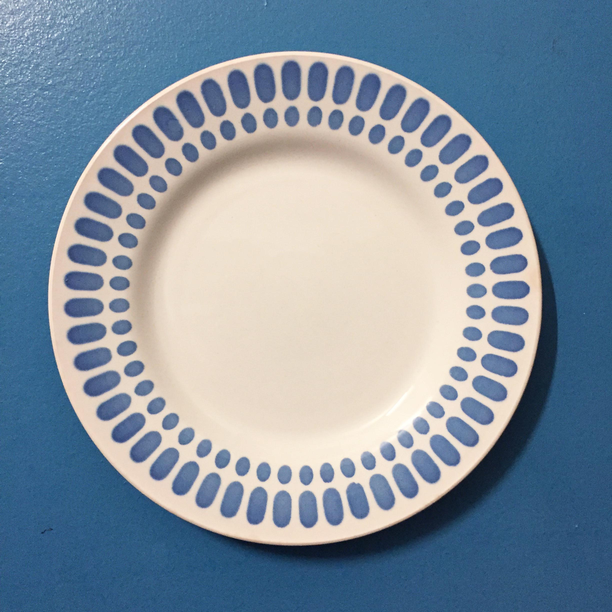 Set of 4 plates Digoin Sarreguemines "Tartan"