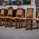 Ensemble de 5 chaises en chêne et jonc dans le goût de Charles Dudouyt 1950’s