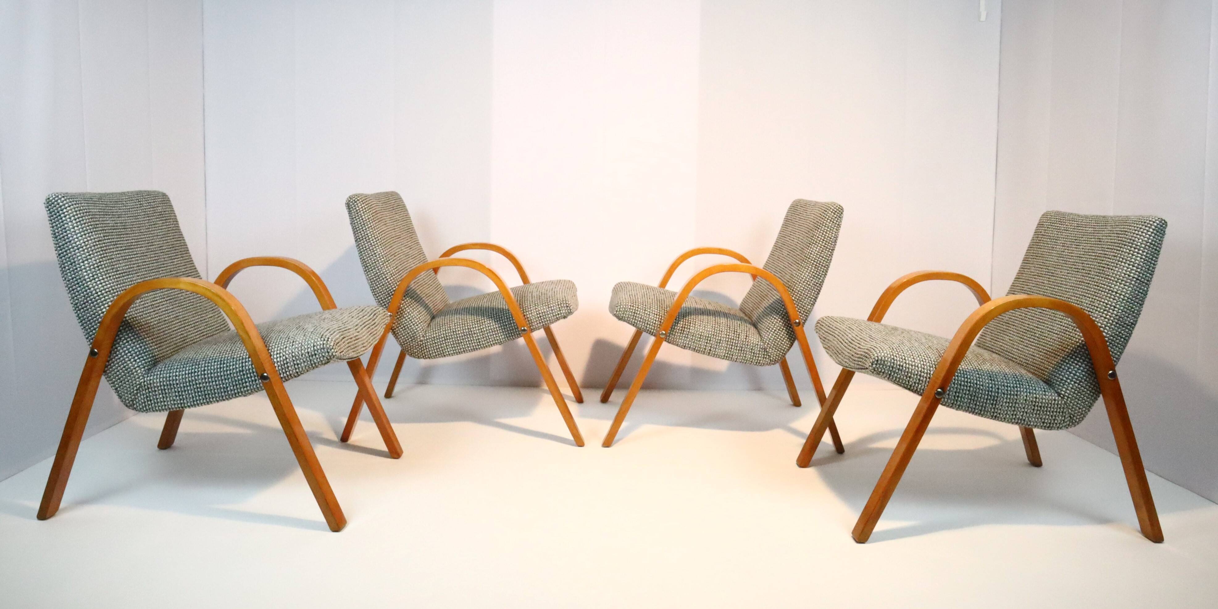 4 Steiner armchairs 1950