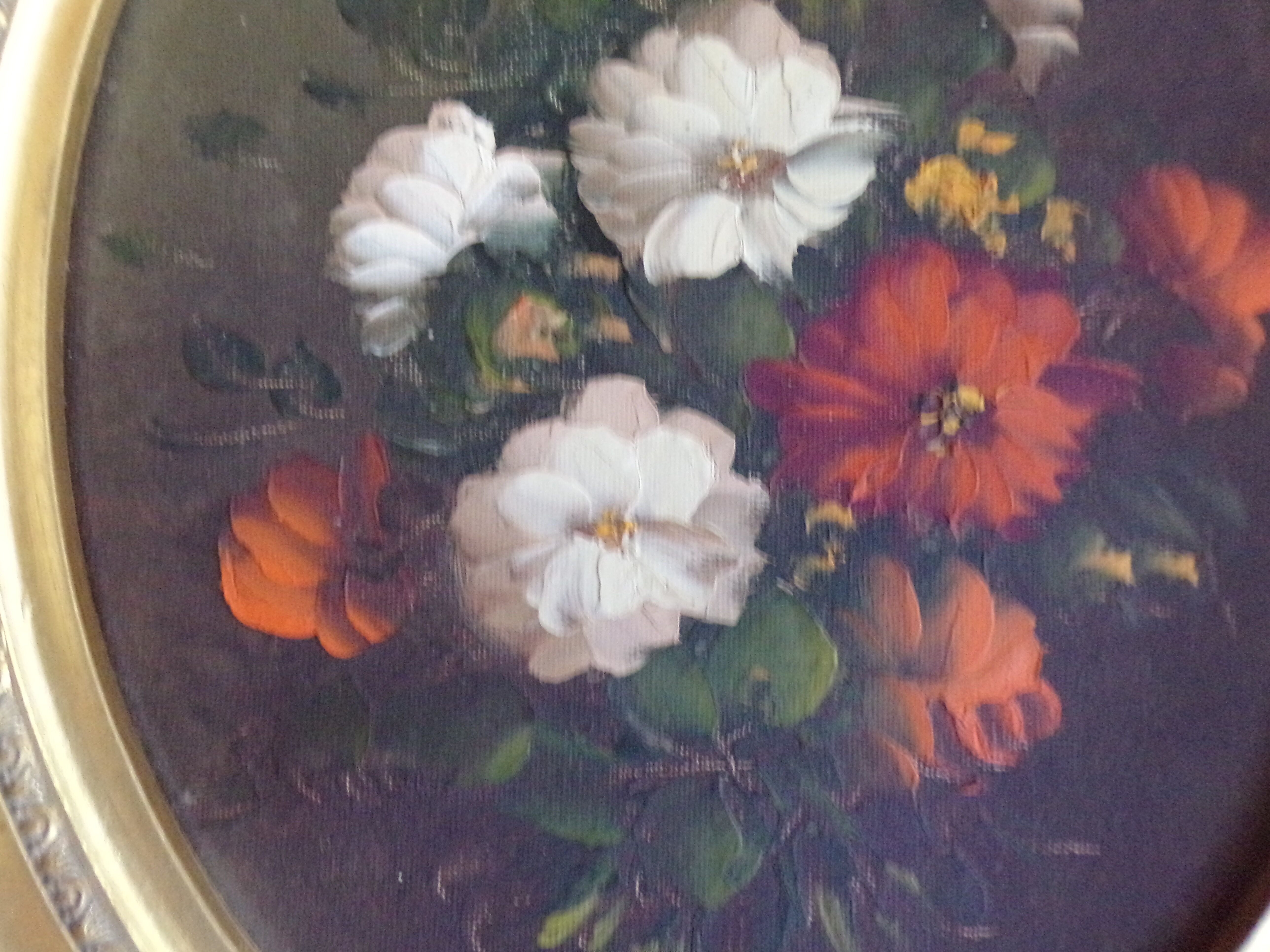 Painting "flowers" signed Delreux