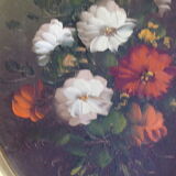 Painting "flowers" signed Delreux