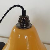 Suspension vintage, opaline jaune.