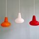 Trio of Space Age opaline pendant lights, Peill & Putzler, 1970