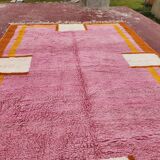 Large pink Berber rug 290x210 cm thick Handmade – Bohemian chic style