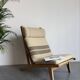 Vintage Hans Wegner lounge chair GE375 in oak