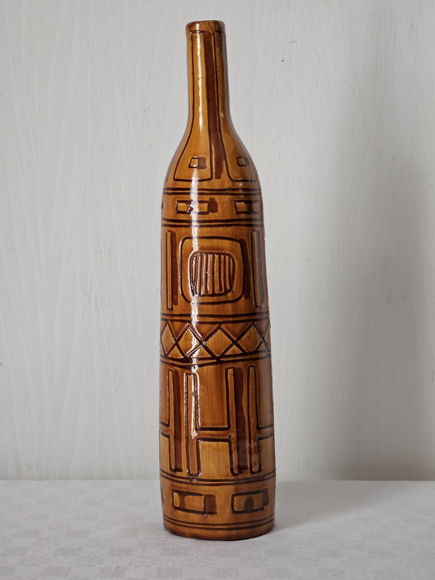 Vase bouteille italien signé, 1950-60