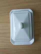 Vintage butter dish with lid in Limoges porcelain - Signed MPS