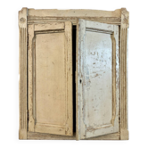 2-door wall cupboard in beige wood ☐ 59 x 50 cm