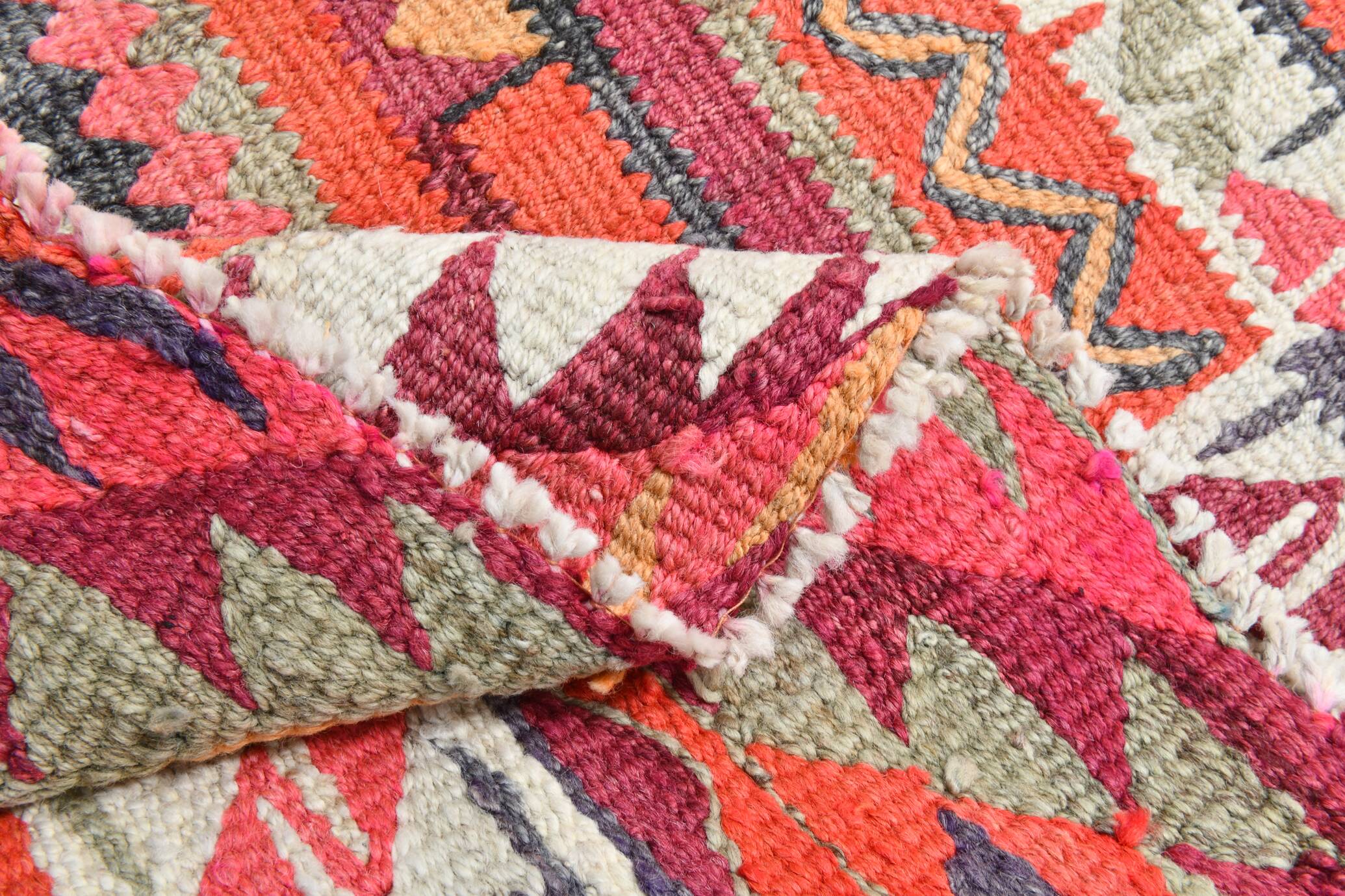 Red & Burgundy Vintage Runner Rug, 102x274Cm