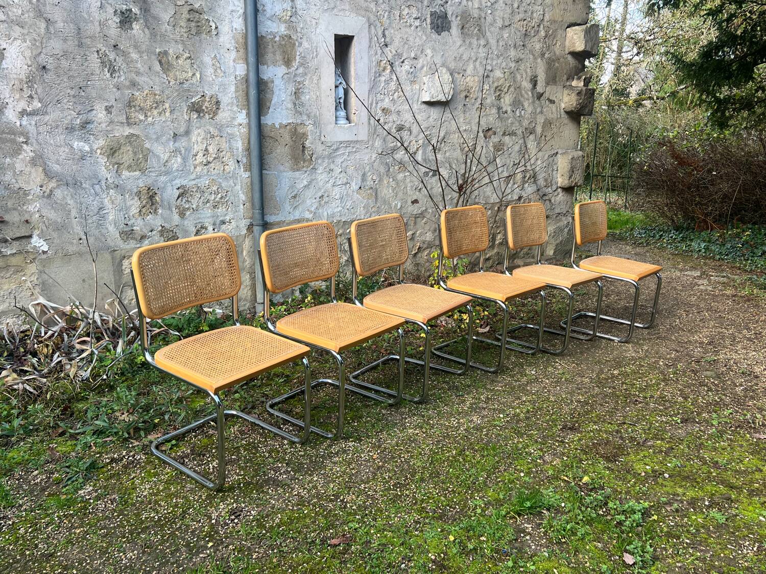6 mid-century Marcel Breuer B32 Cesca chairs,