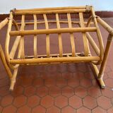 Vintage rattan magazine holder