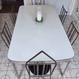 6 chaises de salle à manger en acier soudé - Art déco - Commandées à un artiste local