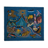 Artisanal Peruvian vintage wool tapestry