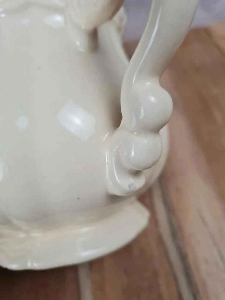 Antique milk jug Sarreguemines – Cream earthenware