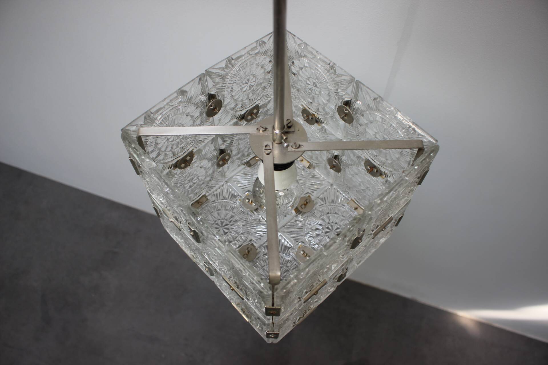 Mid-Century Glass Pendant by Kamenicky Šenov, 1960s, Czechoslovakia