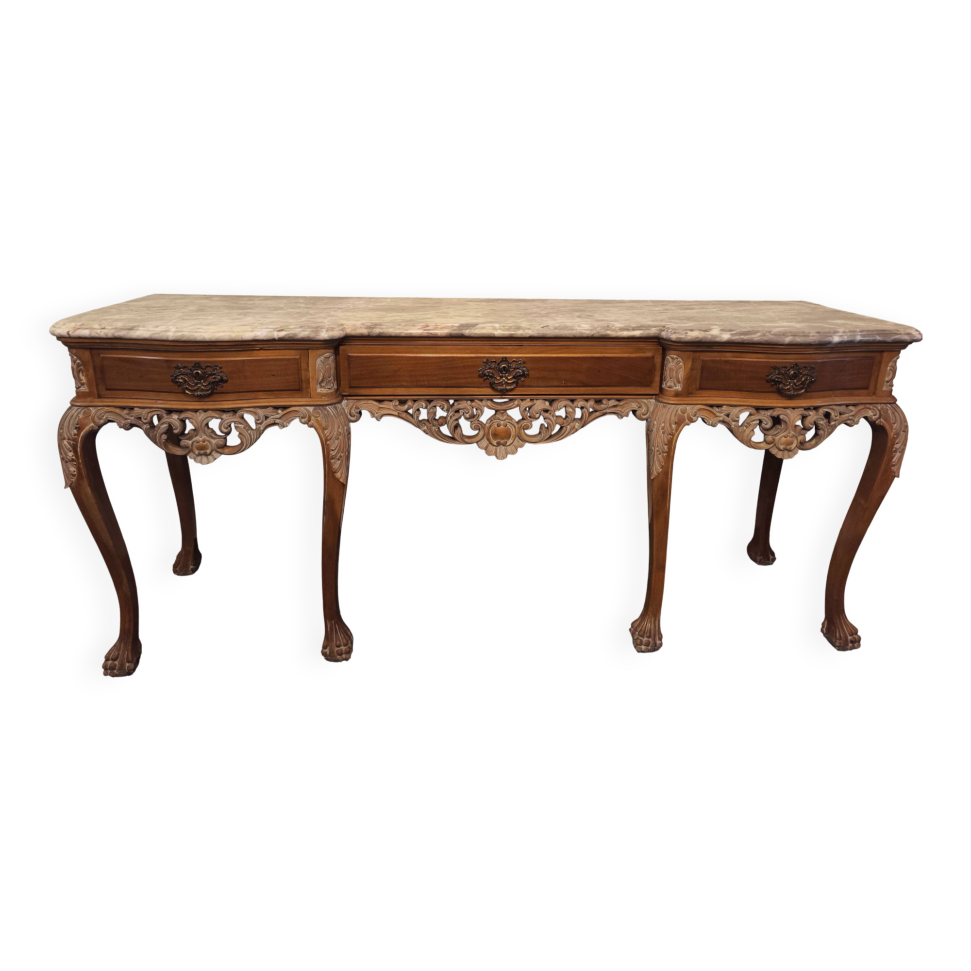 Louis XV style console with marble top