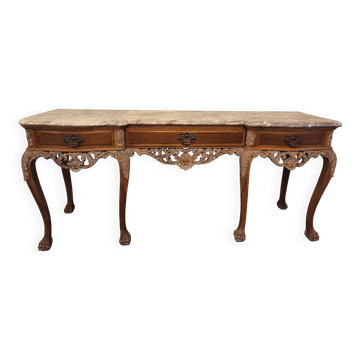 Louis XV style console with marble top
