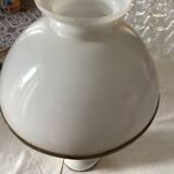 White opaline oil lamp mounted