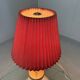 Lampe de table en laiton avec abat-jour plié années 1950