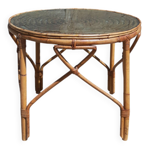 Table basse en rotin/