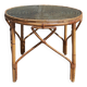 Rattan/bamboo coffee table (glass top)