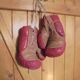 Pair of leather child boxing gloves