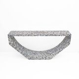 Italian-designed "Arcata" Console Table White Terrazzo Marble by Domus Stud