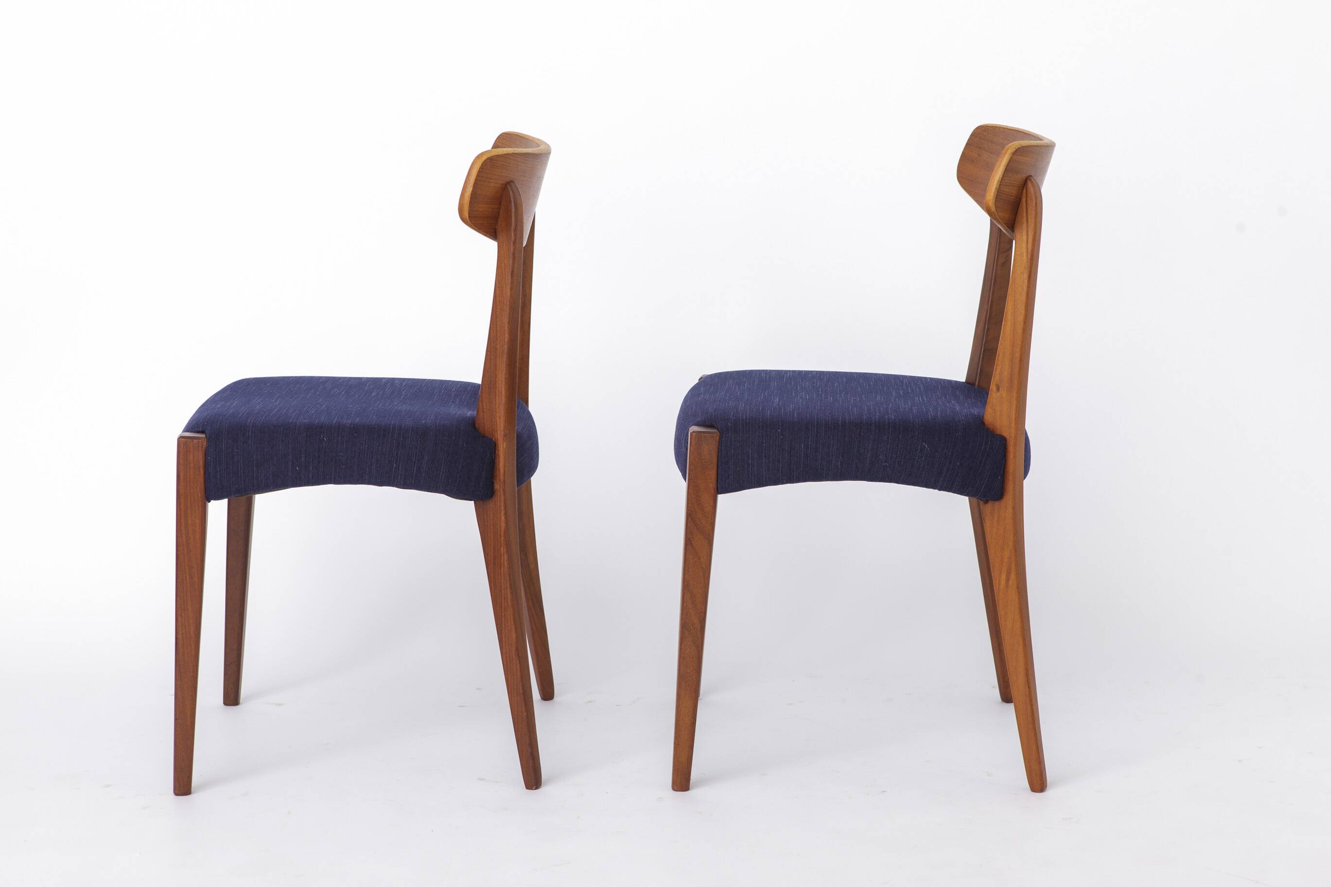 Set of 3 Danish Teak Chairs 1960s, Vintage Mid Century Dining Chairs, Dark