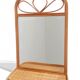 Mid Century French Riviera Rattan and Wicker Mirror With Shelf, Spain, 1960s–70s