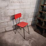 Chair in pink red formica 1960