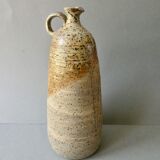 Stoneware bottle vase decorated with herbarium by Carole Boissière