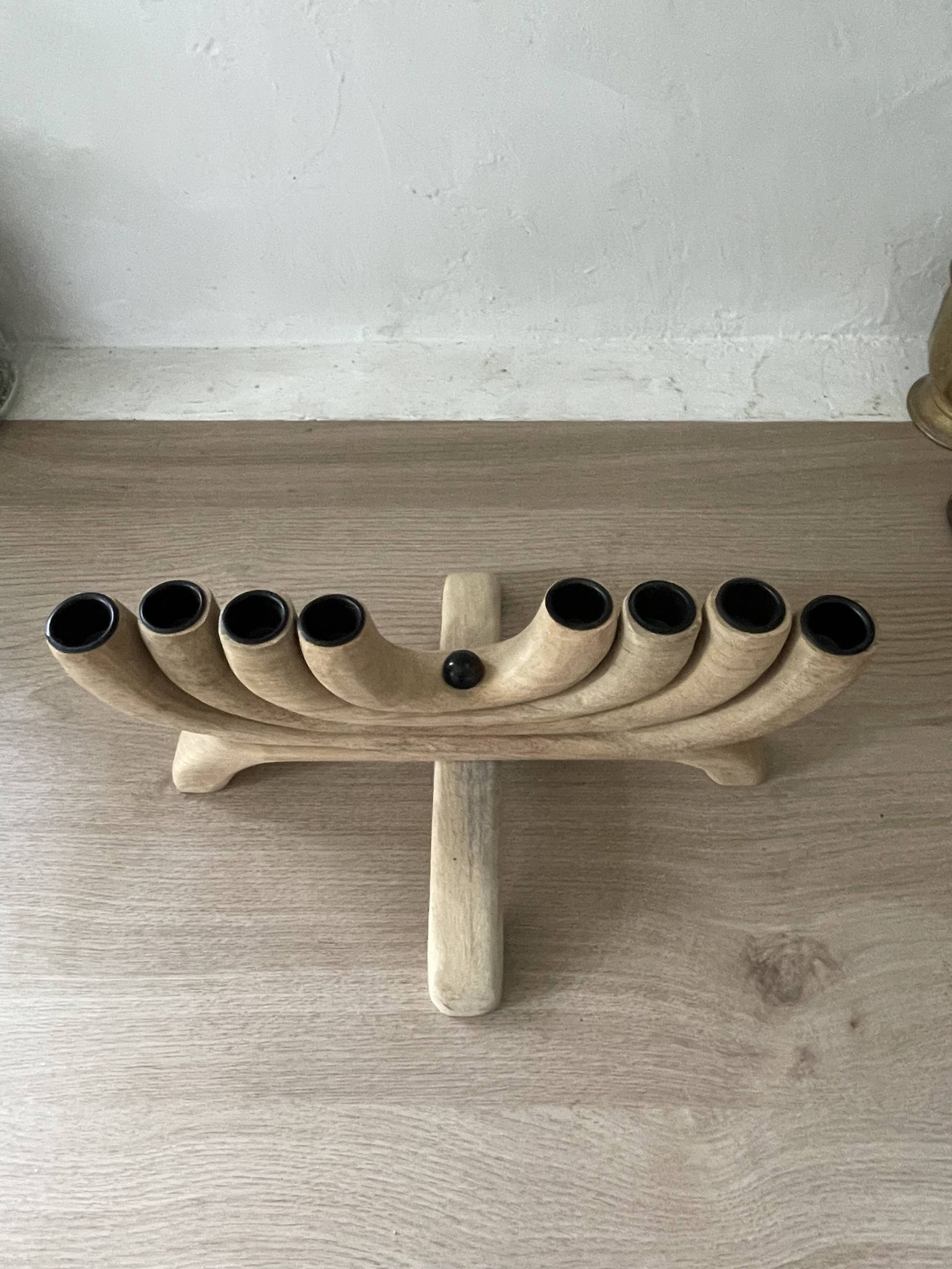 Chandelier scandinave en bois à 8 branches