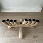 Chandelier scandinave en bois à 8 branches