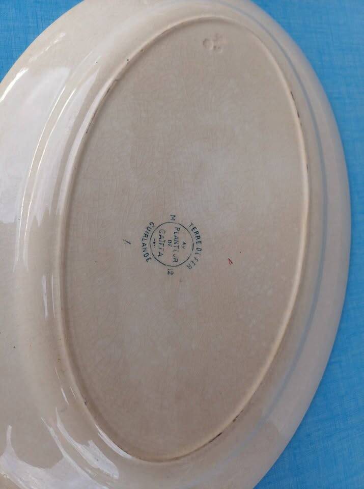 Oval ironstone plate from around 1900.