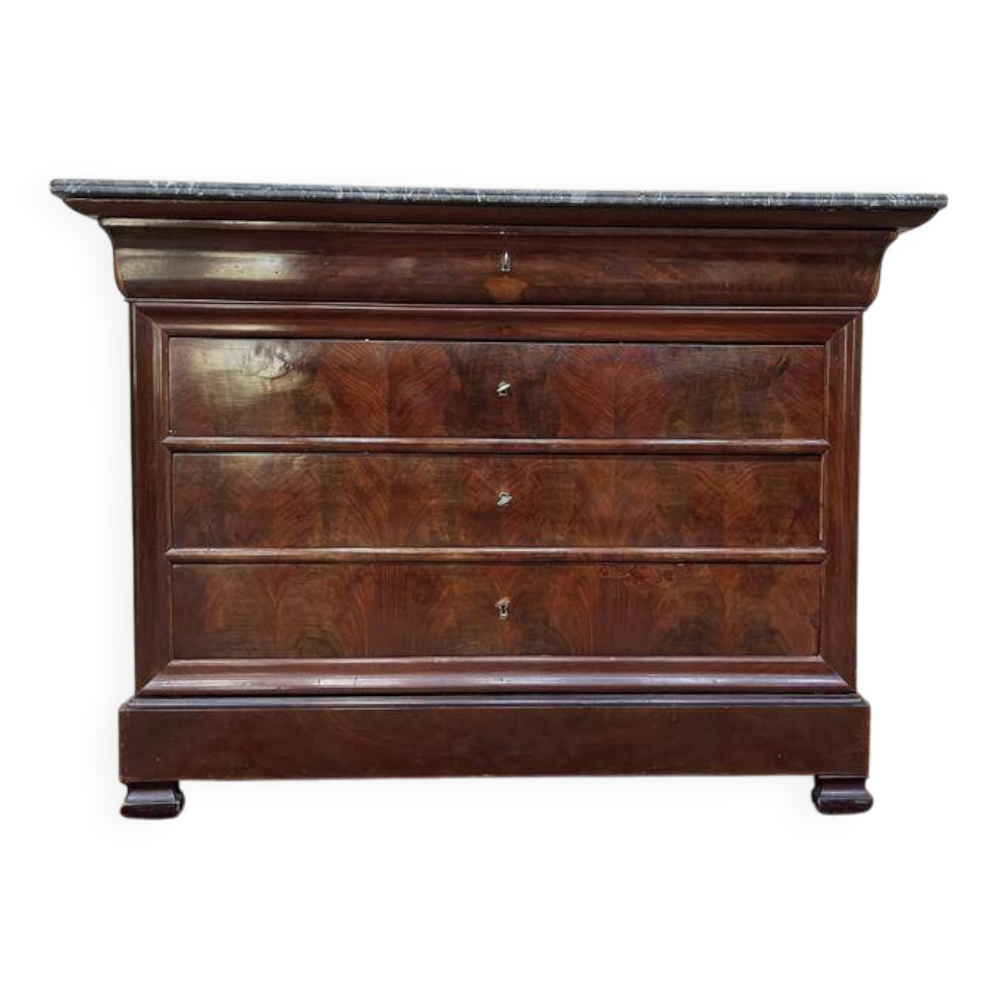 Commode Louis Philippe acajou et marbre