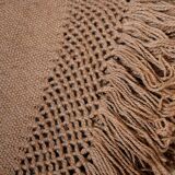 Plaid tissé main 100% pure laine de lama mocha