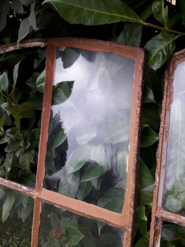 Industrial arched metal windows L73xH110 19th century glass roof