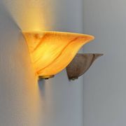 Vintage wall lights, glass and brass, France, 1970.