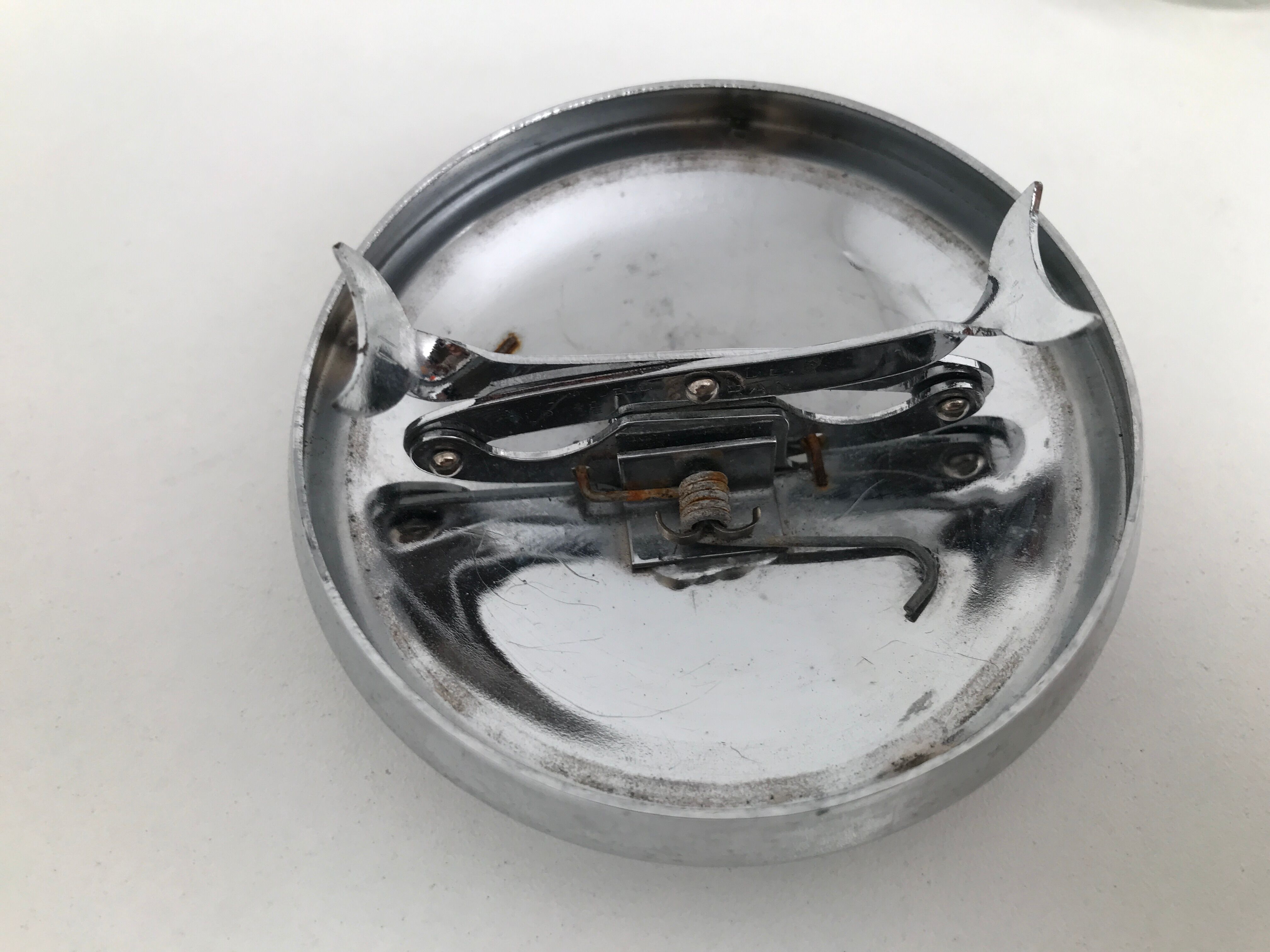 Structured glass sugar and chrome metal lid with built-in pliers