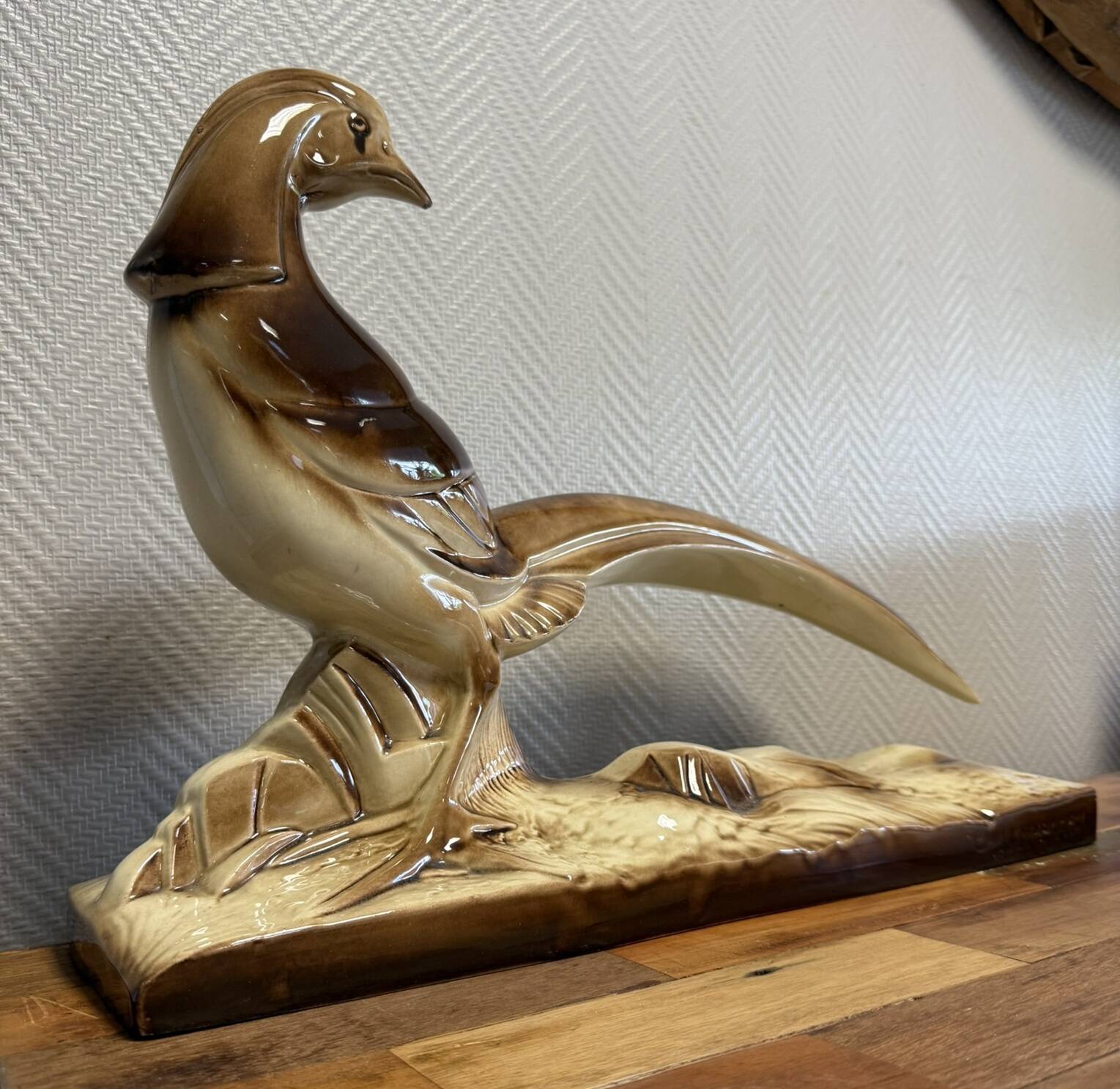 Charles Lemanceau: Art Deco ceramic pheasant