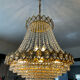 Lustre cascade en bronze et pampilles de cristal