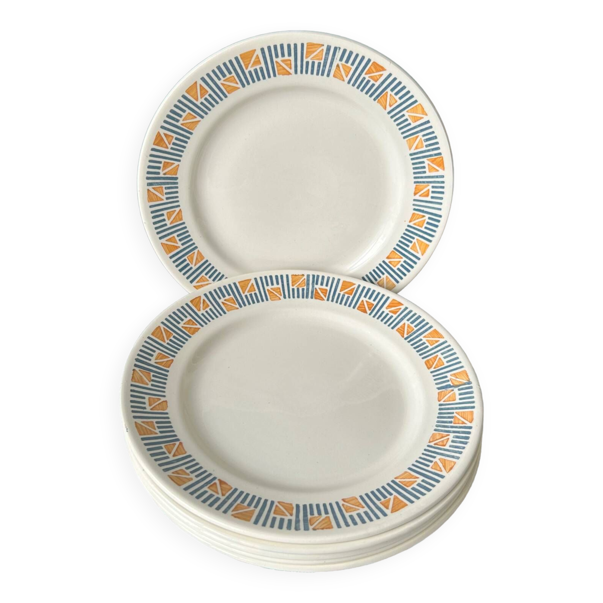 6 flat plates Dolly Faïencerie Nouvelle