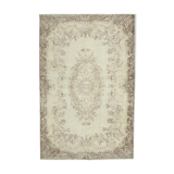 Tapis beige oriental ancien fait à la main 206 cm x 310 cm - 34128
