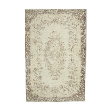 Handmade antique oriental beige carpet 206 cm x 310 cm - 34128