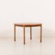 Italian mid-century round extension teak table with brass details, 1960s