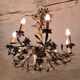 Late 19th century gilt bronze fleur-de-lis chandelier