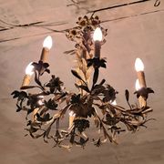 Late 19th century gilt bronze fleur-de-lis chandelier