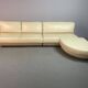 Exceptional Mid-Century Frighetto Italian Cream Leather Landscape Sofa with