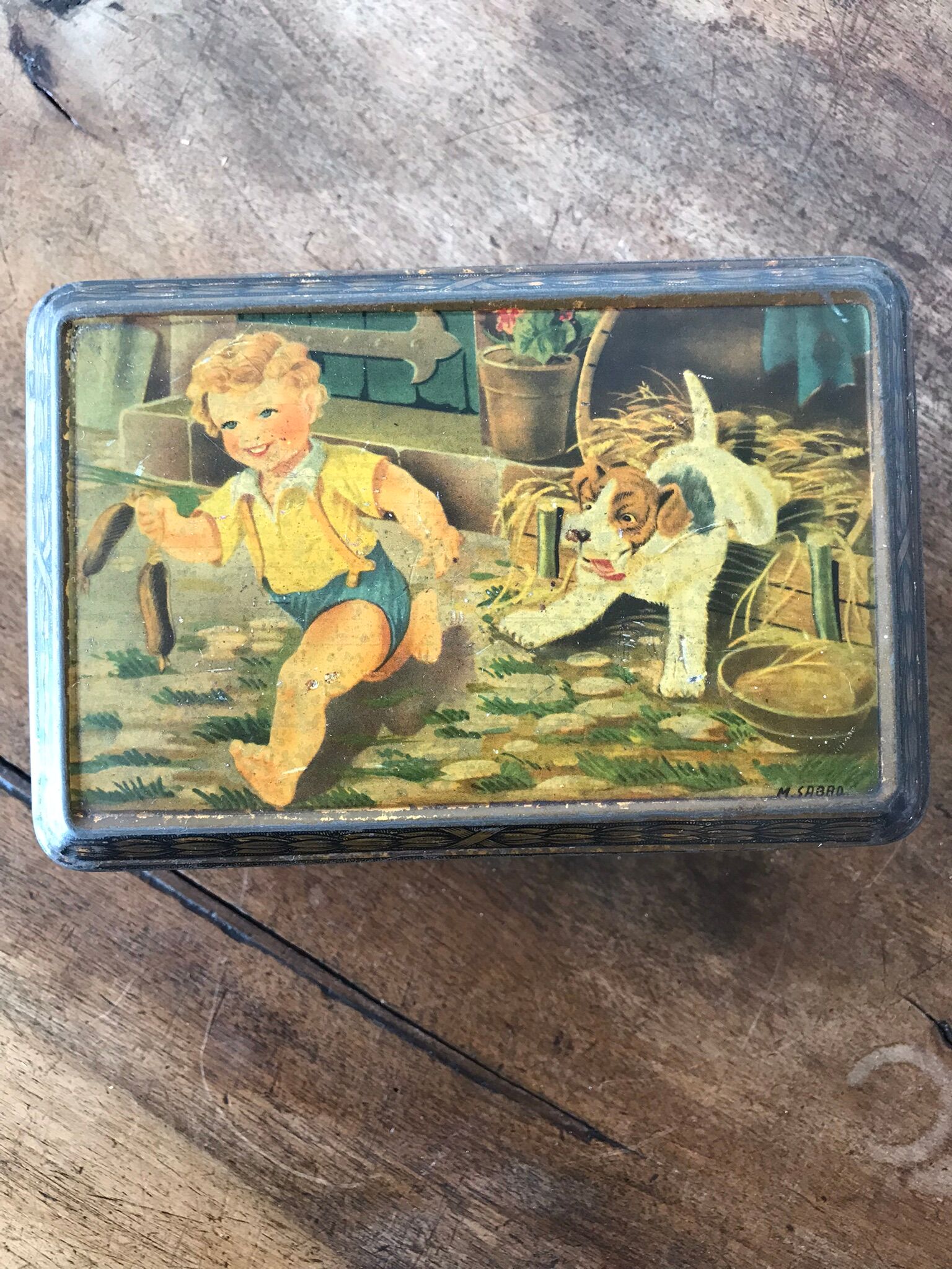 Antique metal box