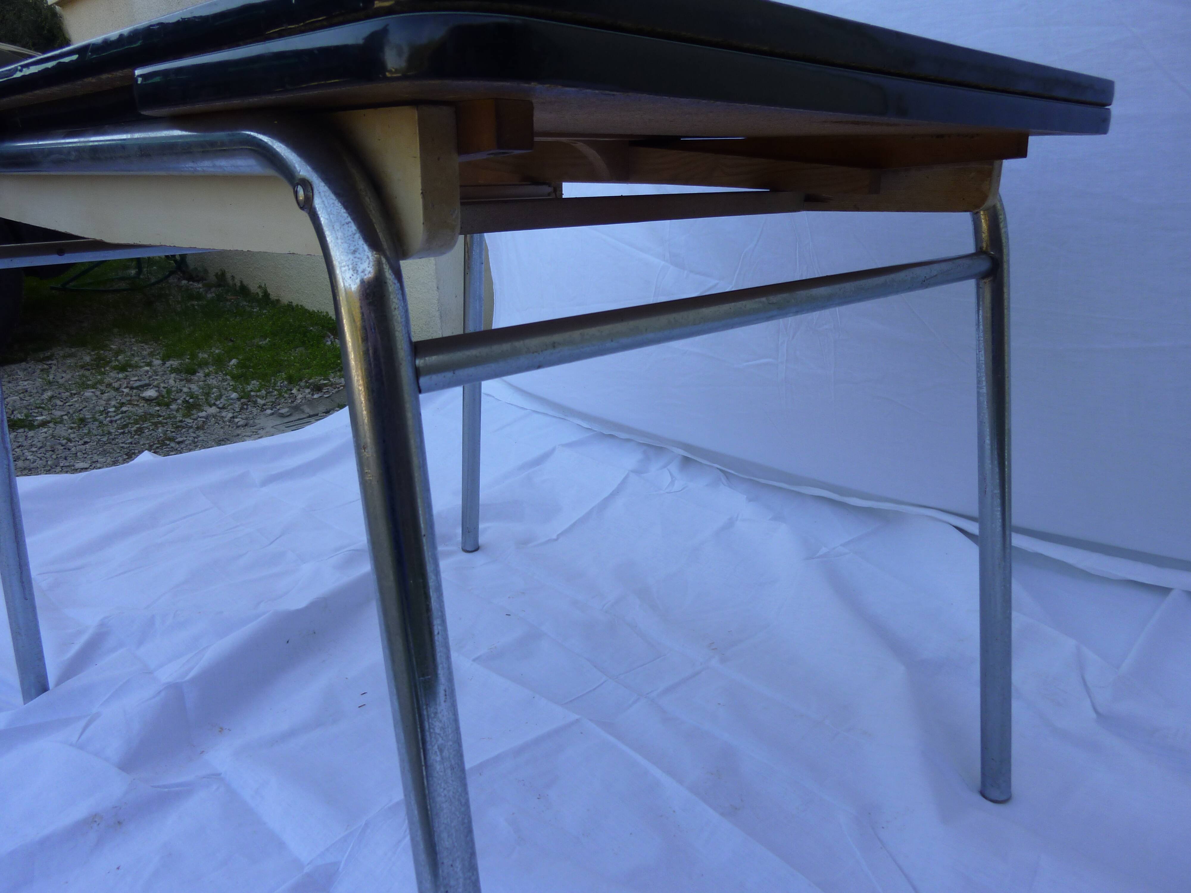Table en formica bleu avec rallonges | Selency